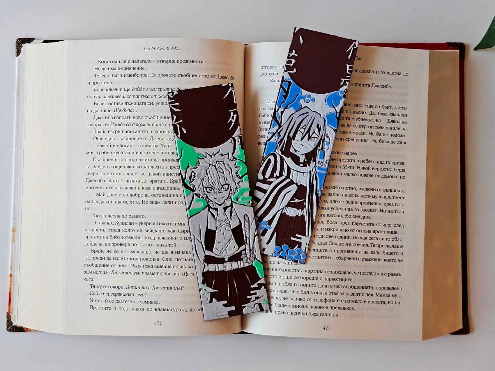 Sanemi & Obanai Bookmark Set – Demon Slayer Anime Collectible Bookmarks
