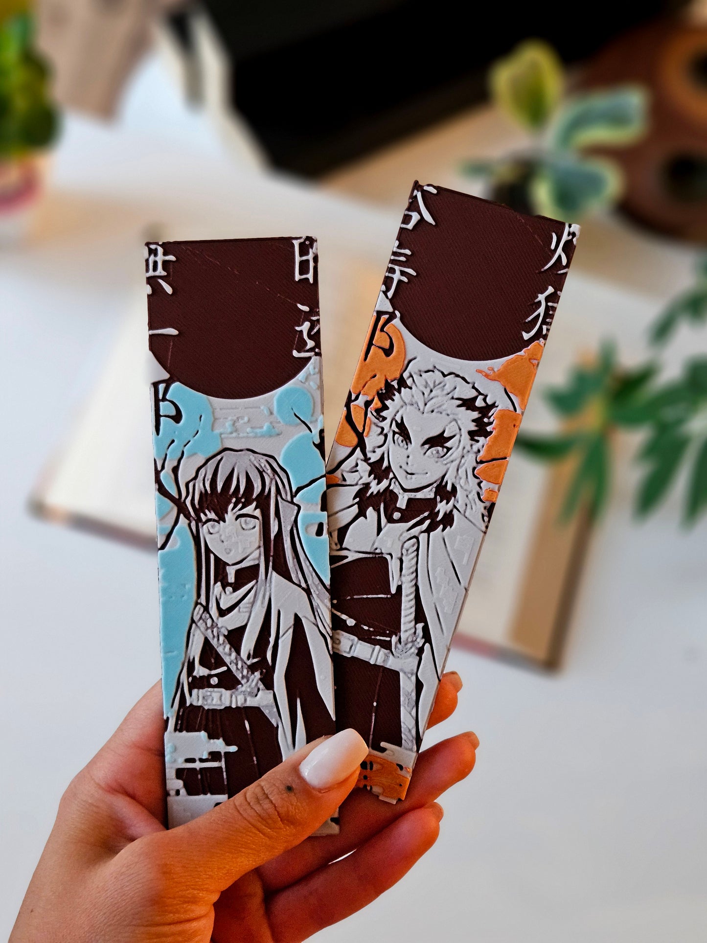 Muichiro & Rengoku Bookmark Set – Demon Slayer Hashira Collectible Bookmarks
