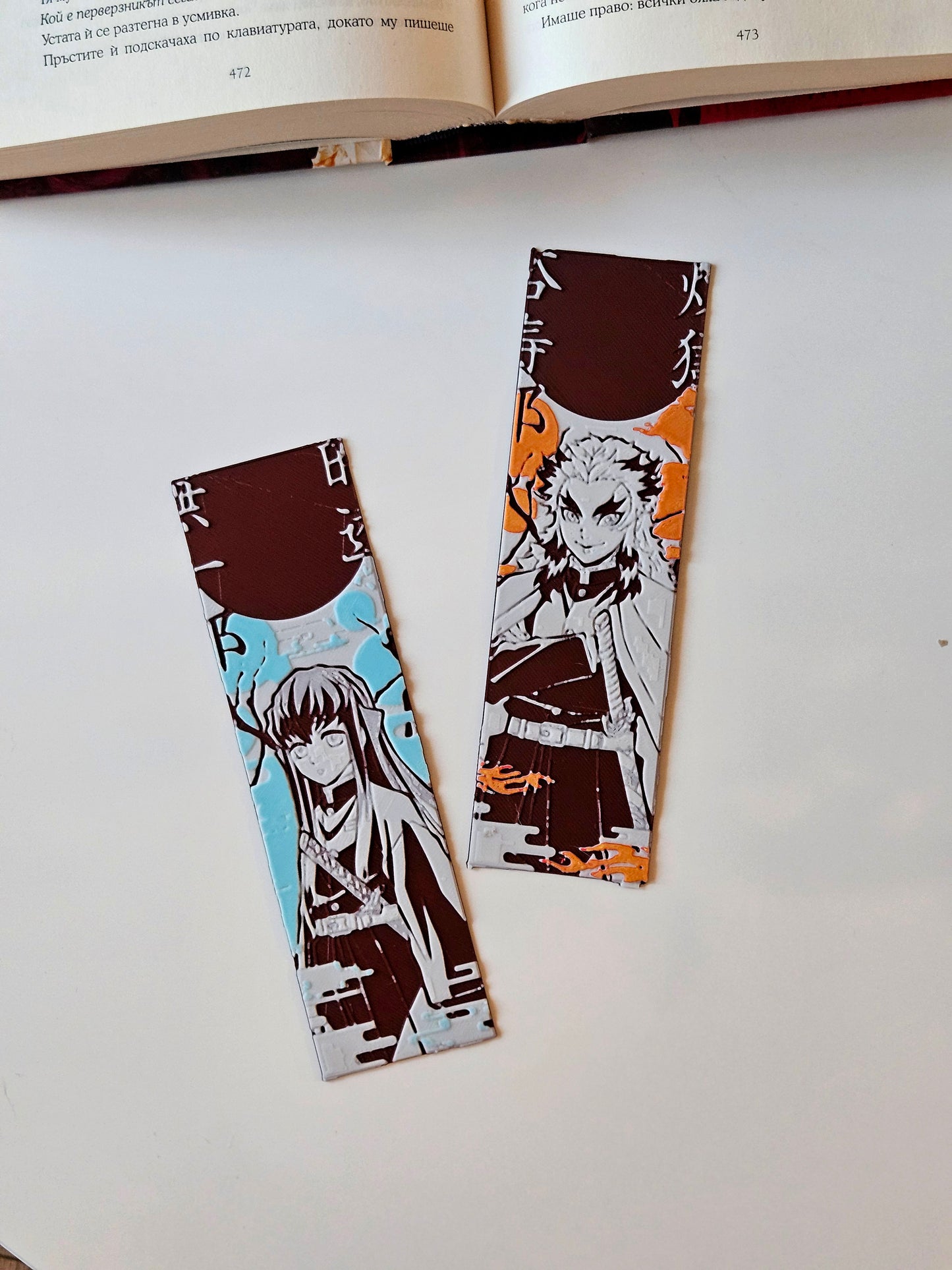 Muichiro & Rengoku Bookmark Set – Demon Slayer Hashira Collectible Bookmarks