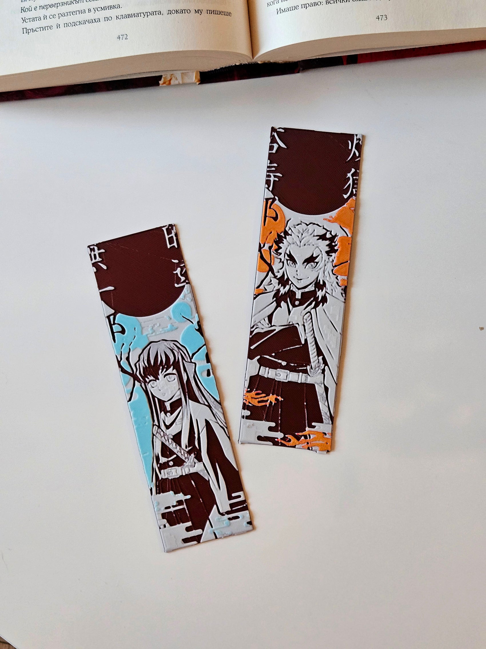 Muichiro & Rengoku Bookmark Set – Demon Slayer Hashira Collectible Bookmarks