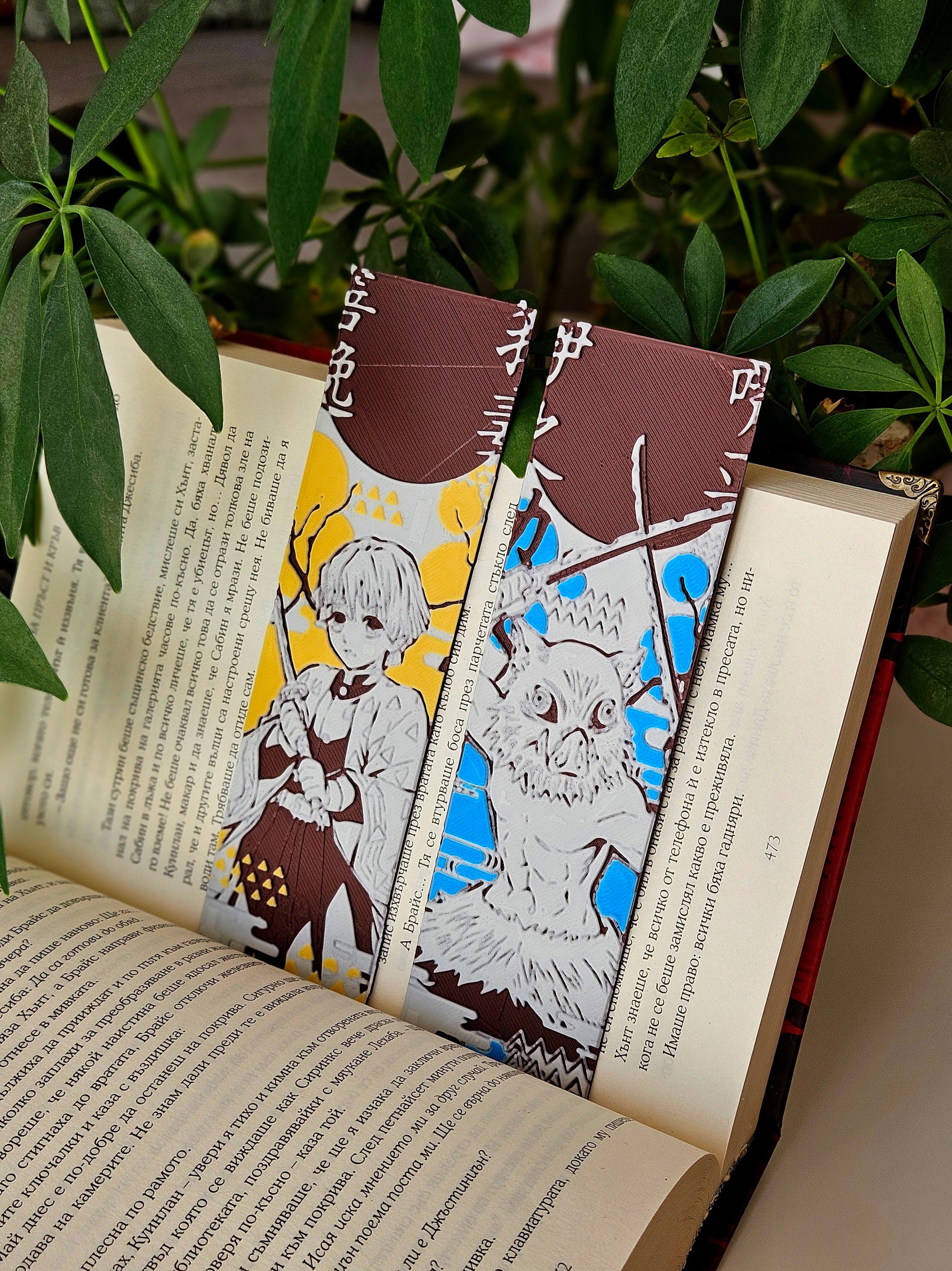 3D-printed Demon Slayer anime bookmark by Fandom Forged