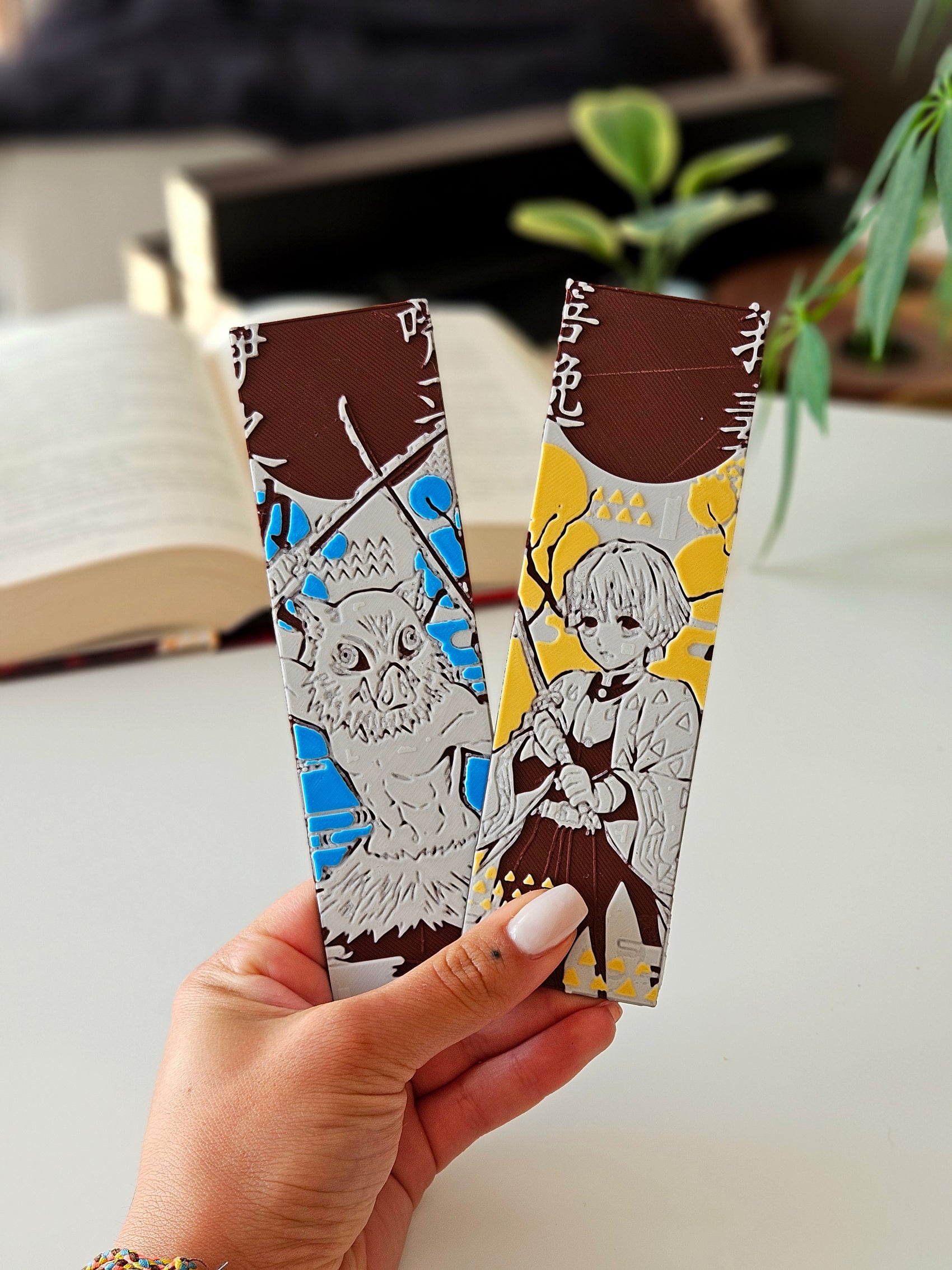 3D-printed Demon Slayer anime bookmark by Fandom Forged