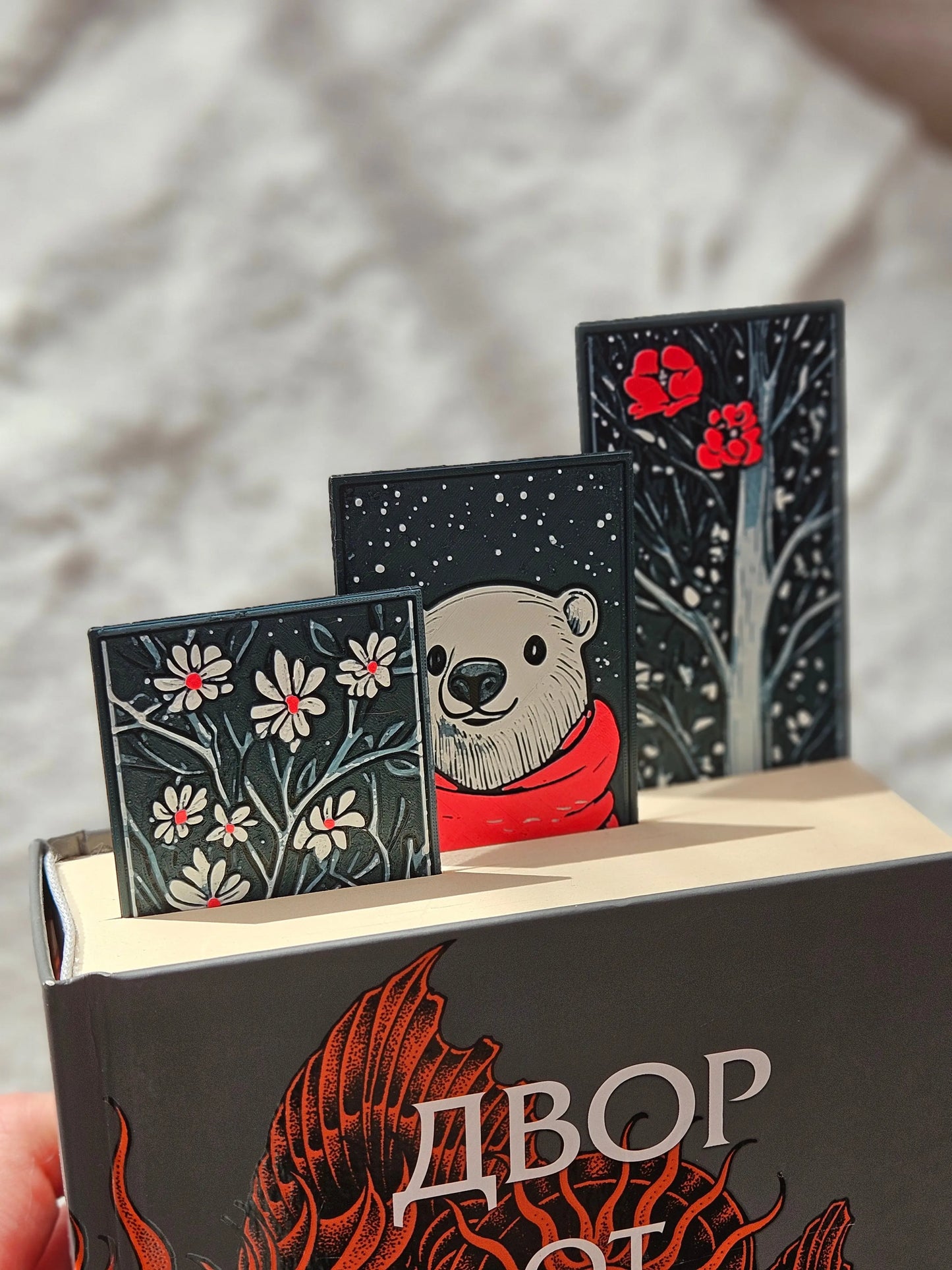 WINTER POLAR BEAR & FLORAL BOOKMARK SET – COZY SEASONAL GIFT FOR READERS - Fandom Forged