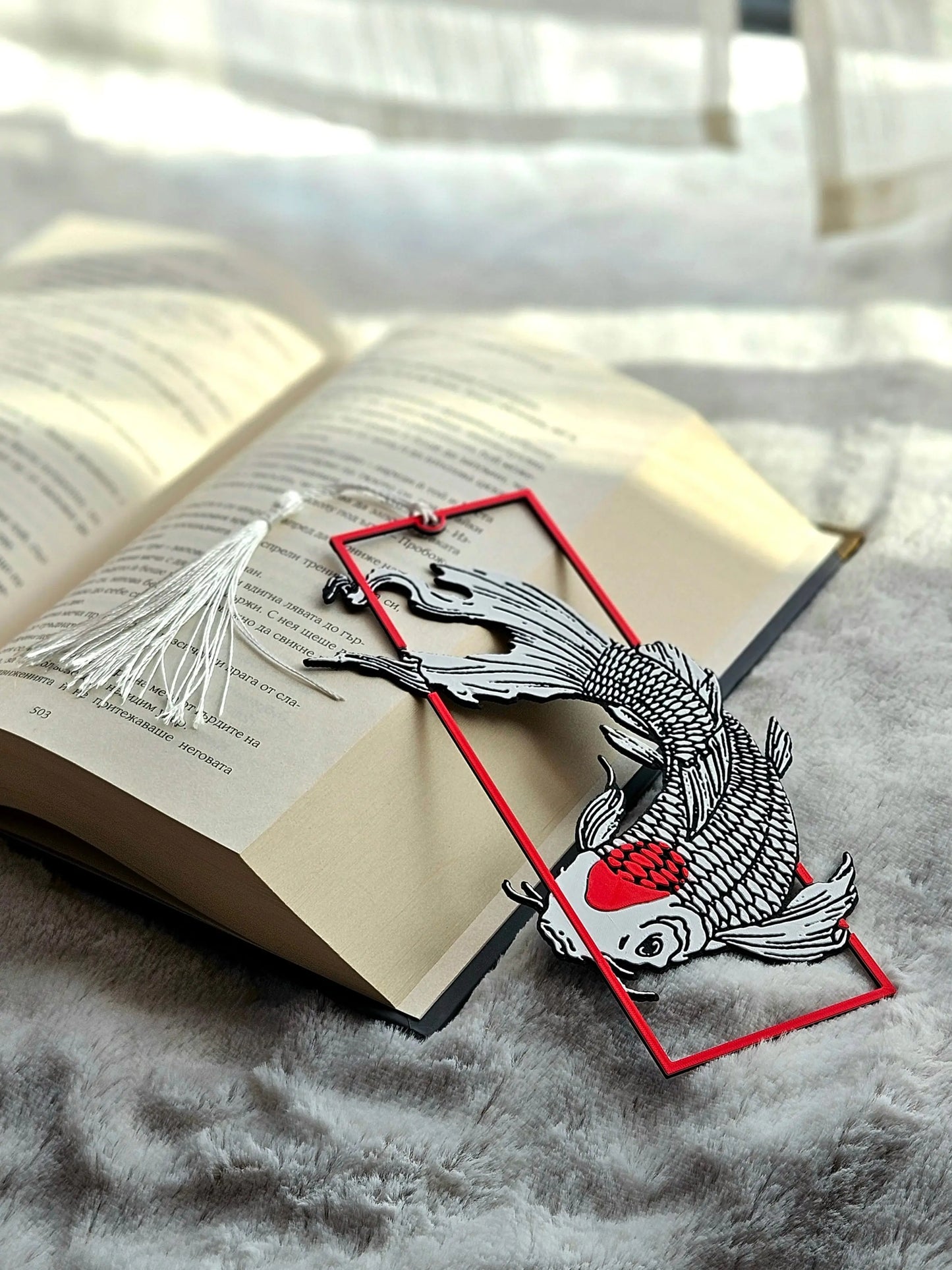 KOI FISH BOOKMARK WITH WHITE TASSEL – JAPANESE INSPIRED GIFT FOR READERS - Fandom Forged