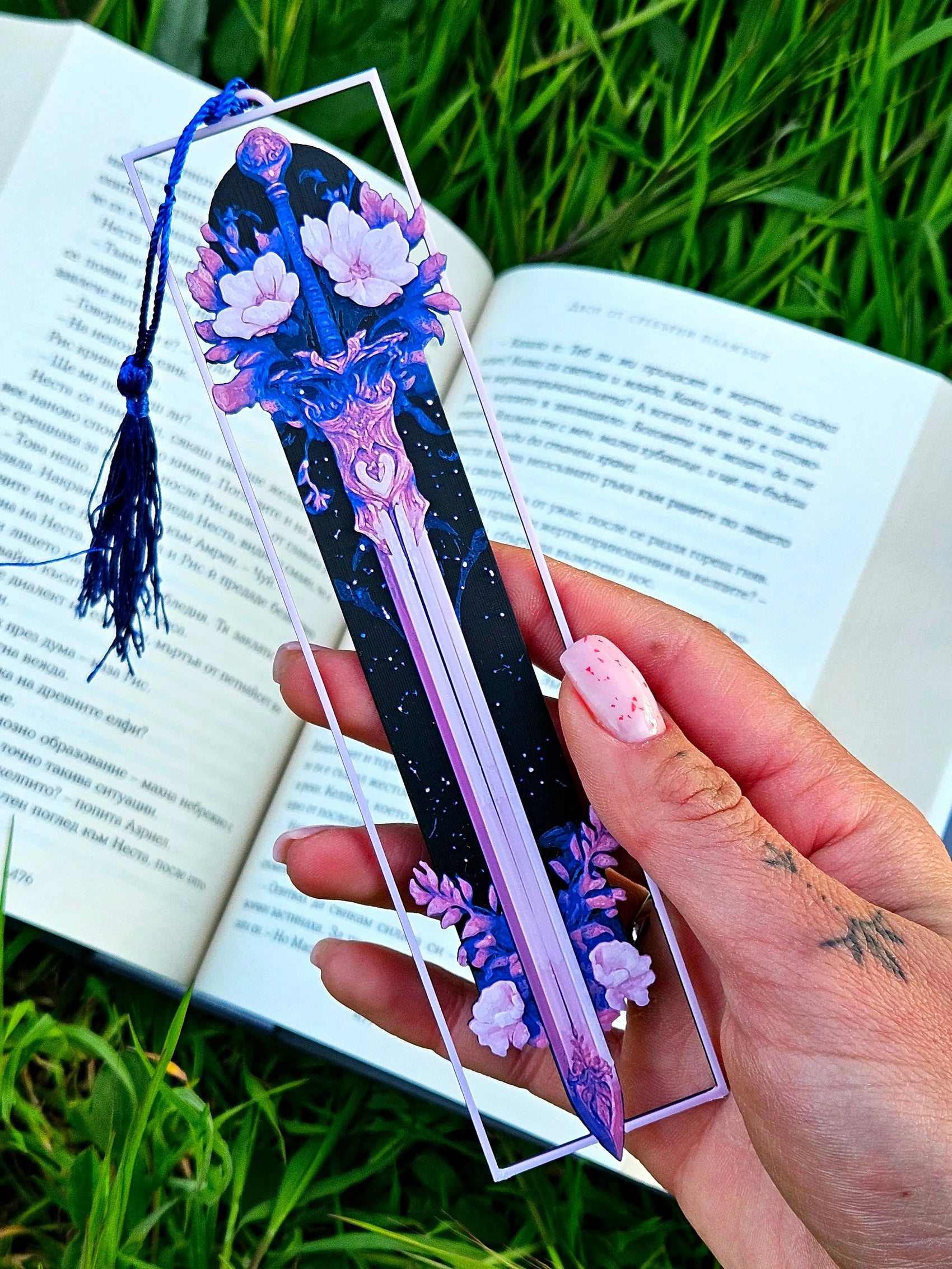 ENCHANTED SWORD BOOKMARK WITH BLUE TASSEL – FANTASY READER GIFT - Fandom Forged