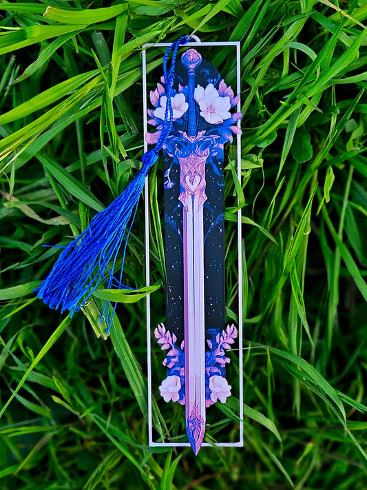 ENCHANTED SWORD BOOKMARK WITH BLUE TASSEL – FANTASY READER GIFT - Fandom Forged