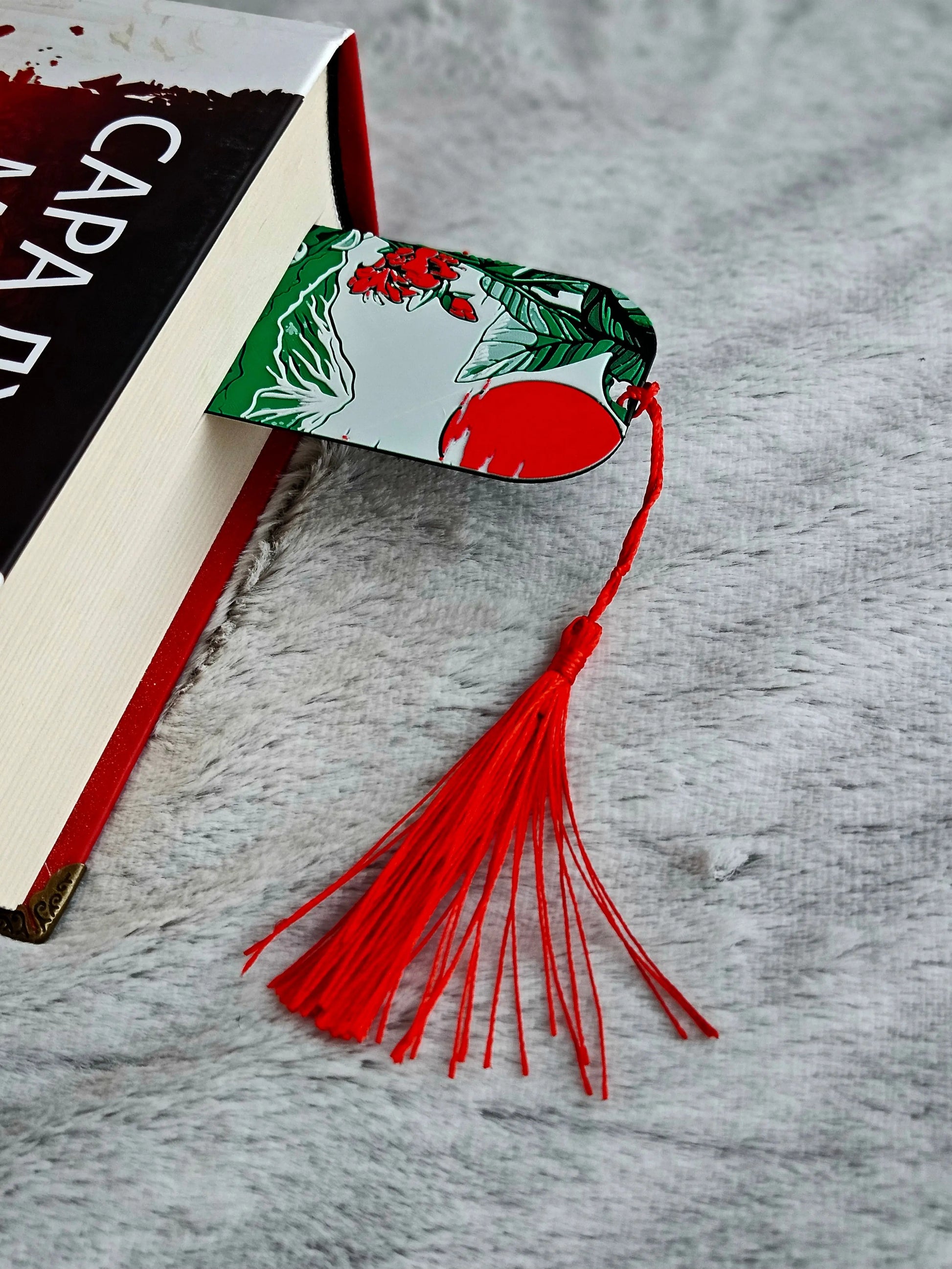 MOUNTAIN BLOSSOM BOOKMARK WITH RED TASSEL – BOTANICAL GIFT FOR READERS - Fandom Forged