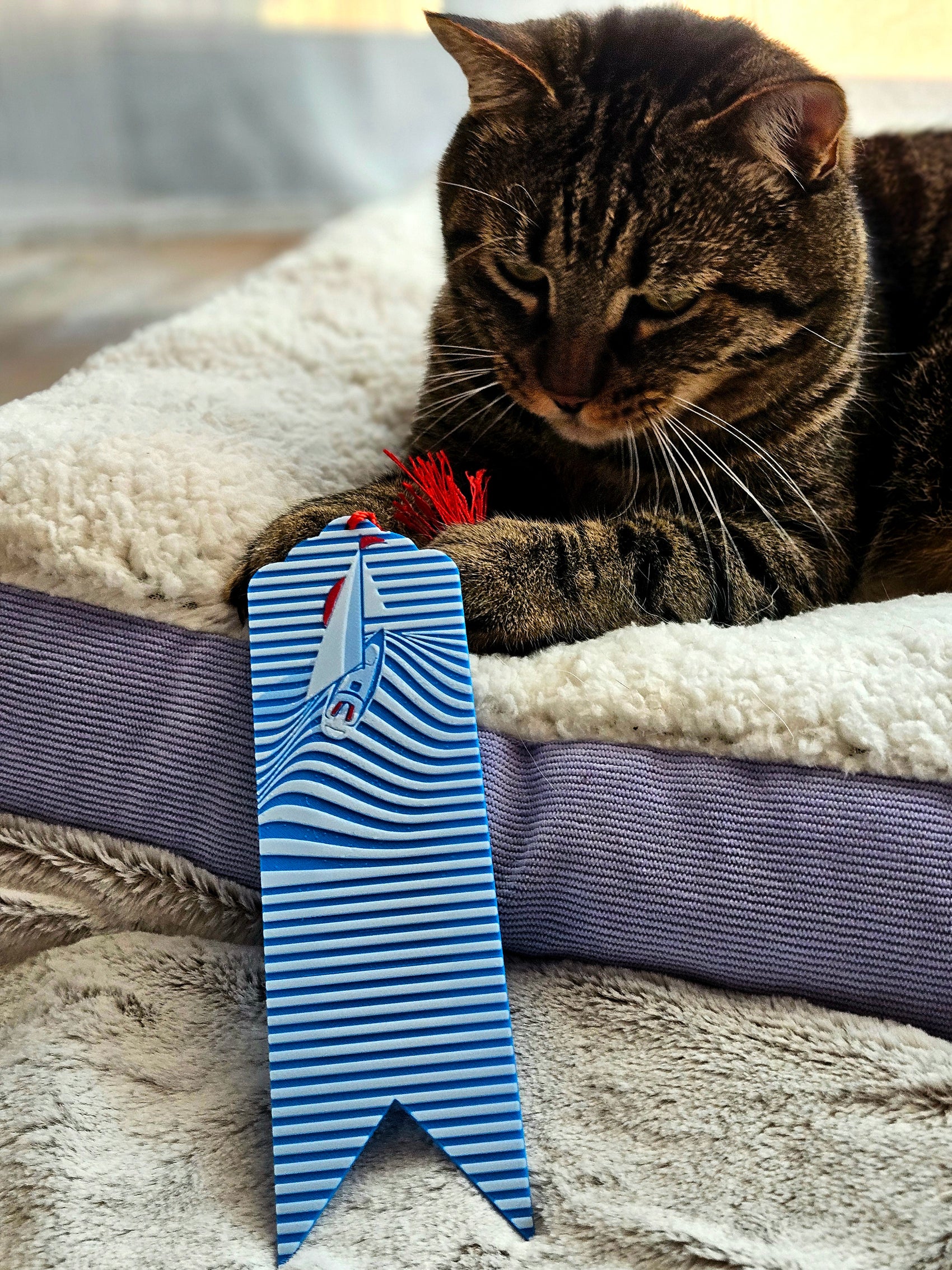Sailboat Waves Bookmark with Red Tassel – Nautical Gift for Book Lovers