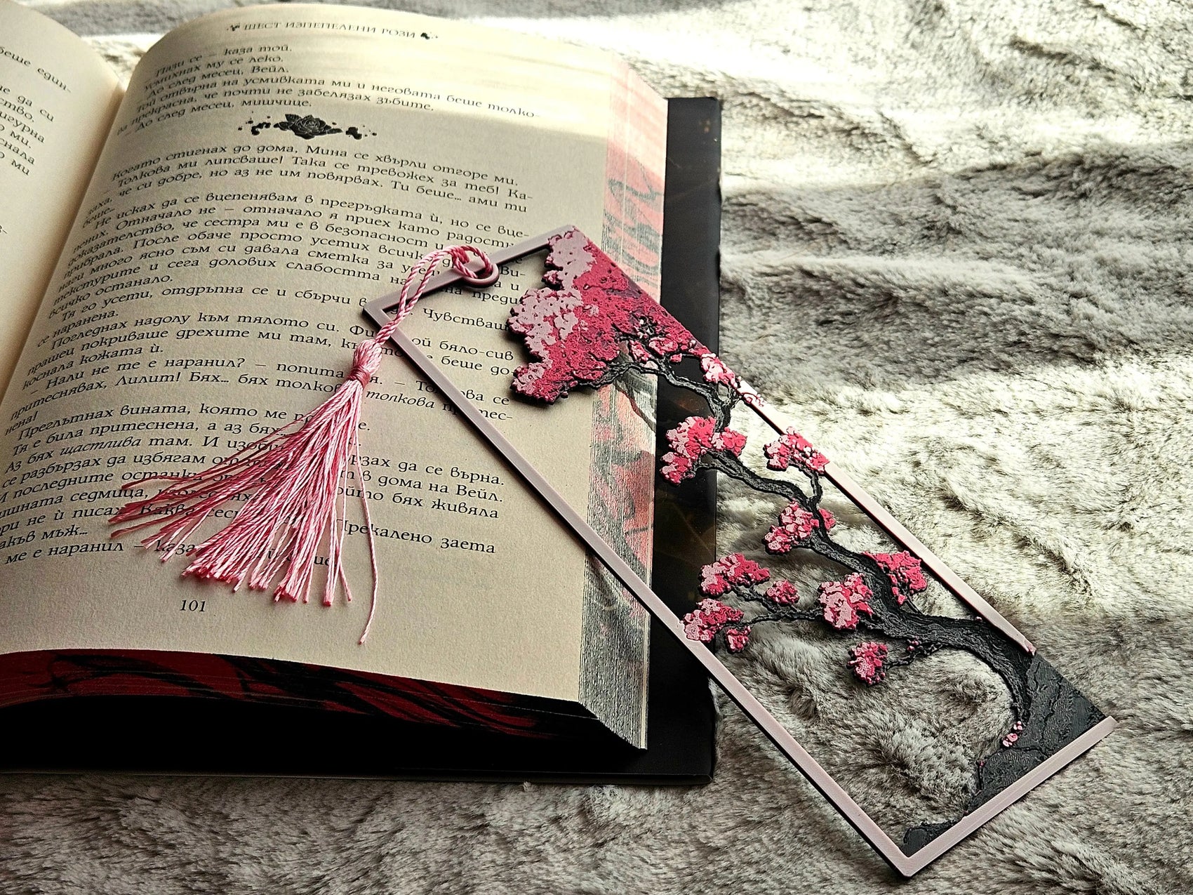 CHERRY BLOSSOM BOOKMARK WITH PINK TASSEL – ARTISTIC SPRINGTIME GIFT FOR READERS - Fandom Forged