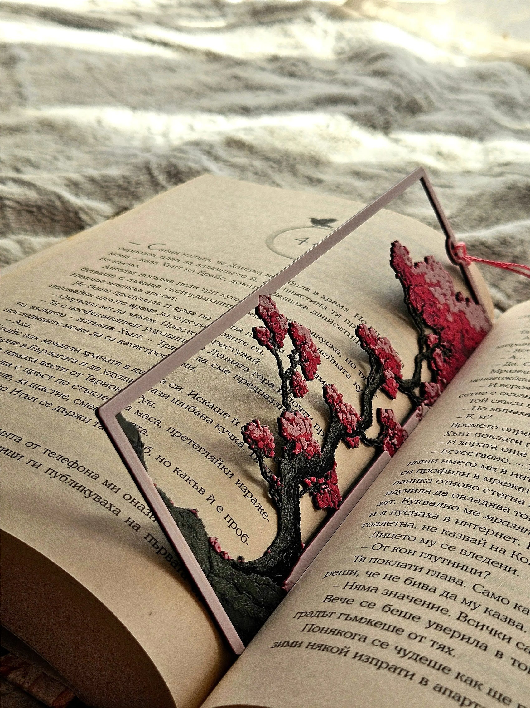 CHERRY BLOSSOM BOOKMARK WITH PINK TASSEL – ARTISTIC SPRINGTIME GIFT FOR READERS - Fandom Forged